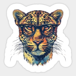 Leopard Smarty-Pants: The Hipster Predator Tee Sticker